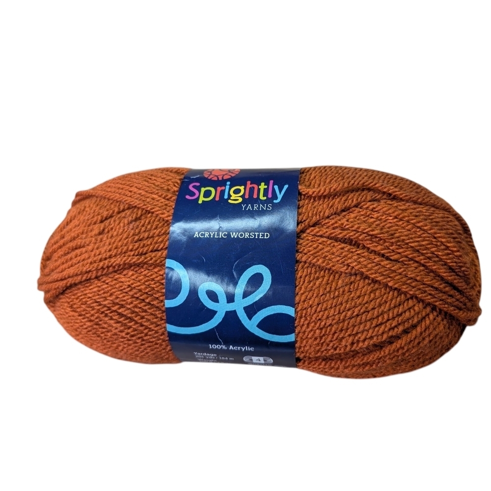 New Sprightly Yarns Acrylic Worsted Yarn Flame Orange 201 Yards Knit Crochet - Picture 2 of 5
